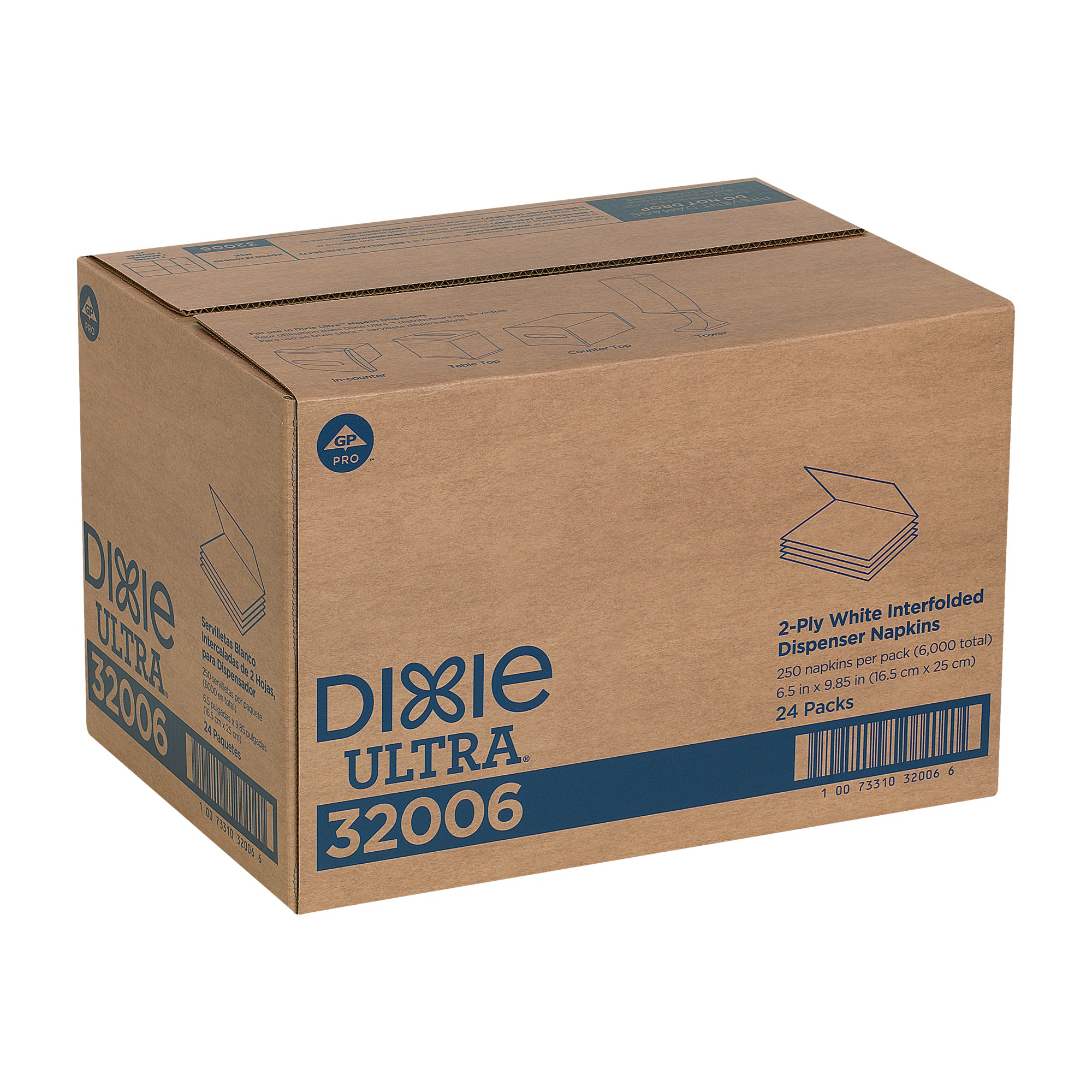 מילוי מתקן משולב למפיות דו-שכבתיות של DIXIE ULTRA® מבית GP PRO (ג'ורג'יה פסיפיק), לבן, (24 חבילות של 250 מפיות סהכ 6000 מפיות)