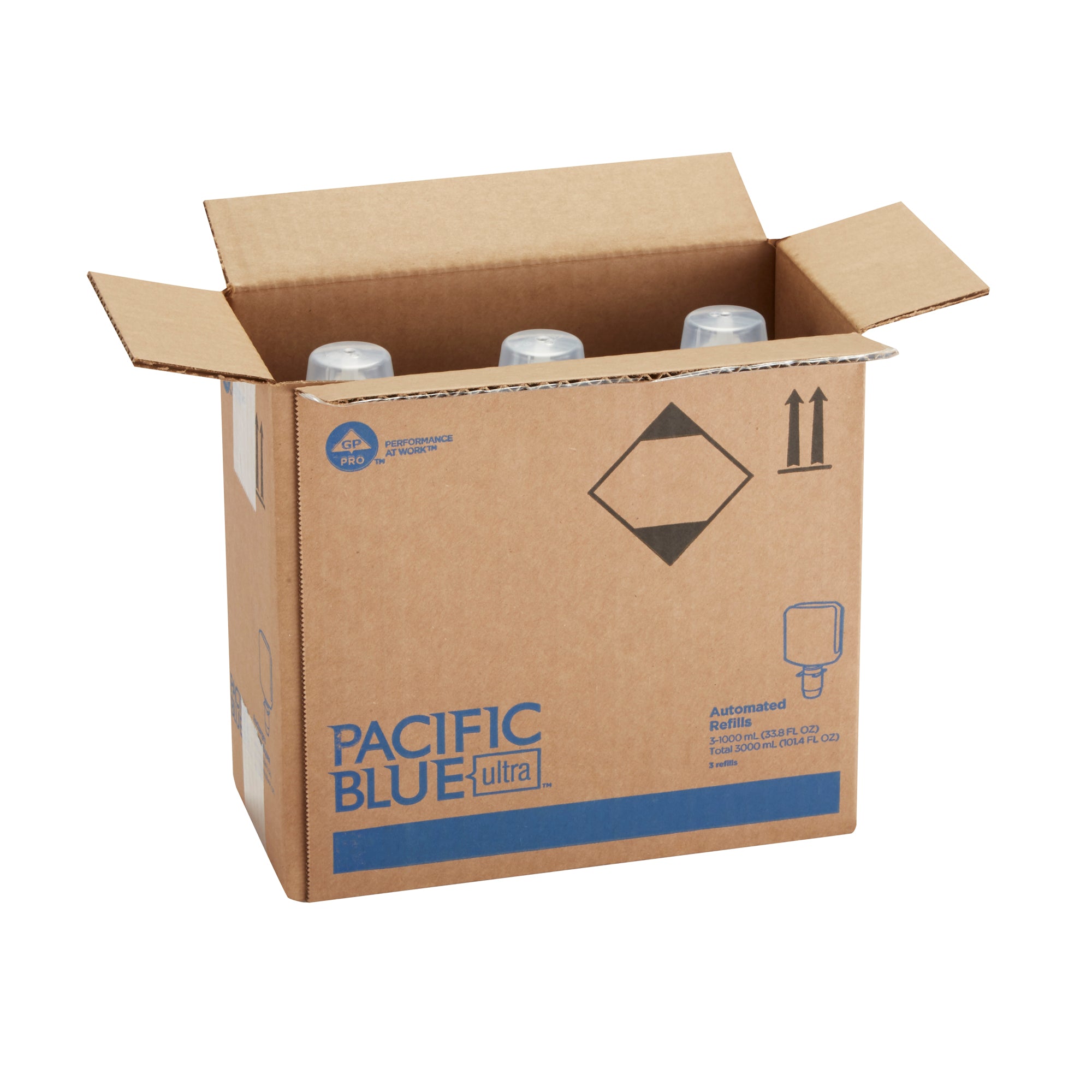 סבון קצף לחיטוי PACIFIC BLUE ULTRA™, נטול צבע וריח, (3 בקבוקים של 1,000 mL סהכ 3,000 mL), 7500 שימושים