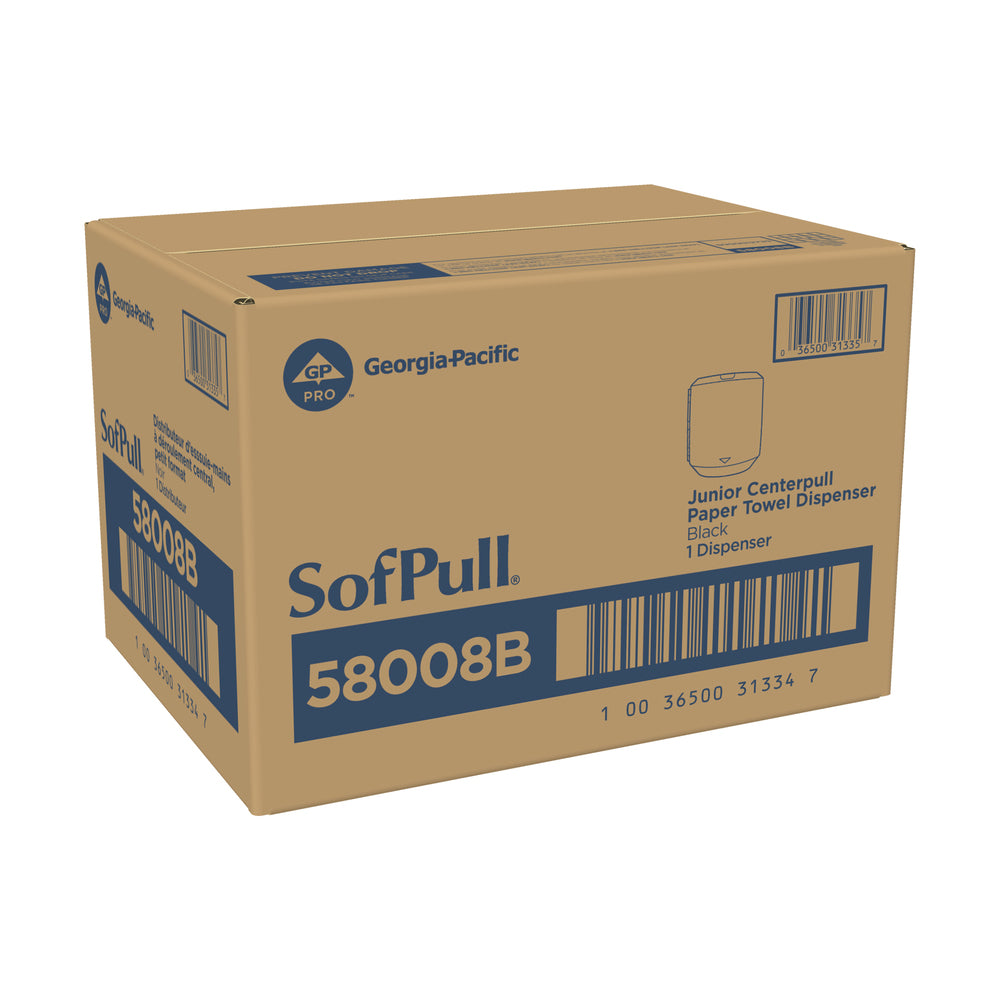 מתקן מגבות נייר SOFPULL® CENTERPULL ג'וניור מבית GP PRO (ג'ורג'יה פסיפיק), שחור, מתקן אחד