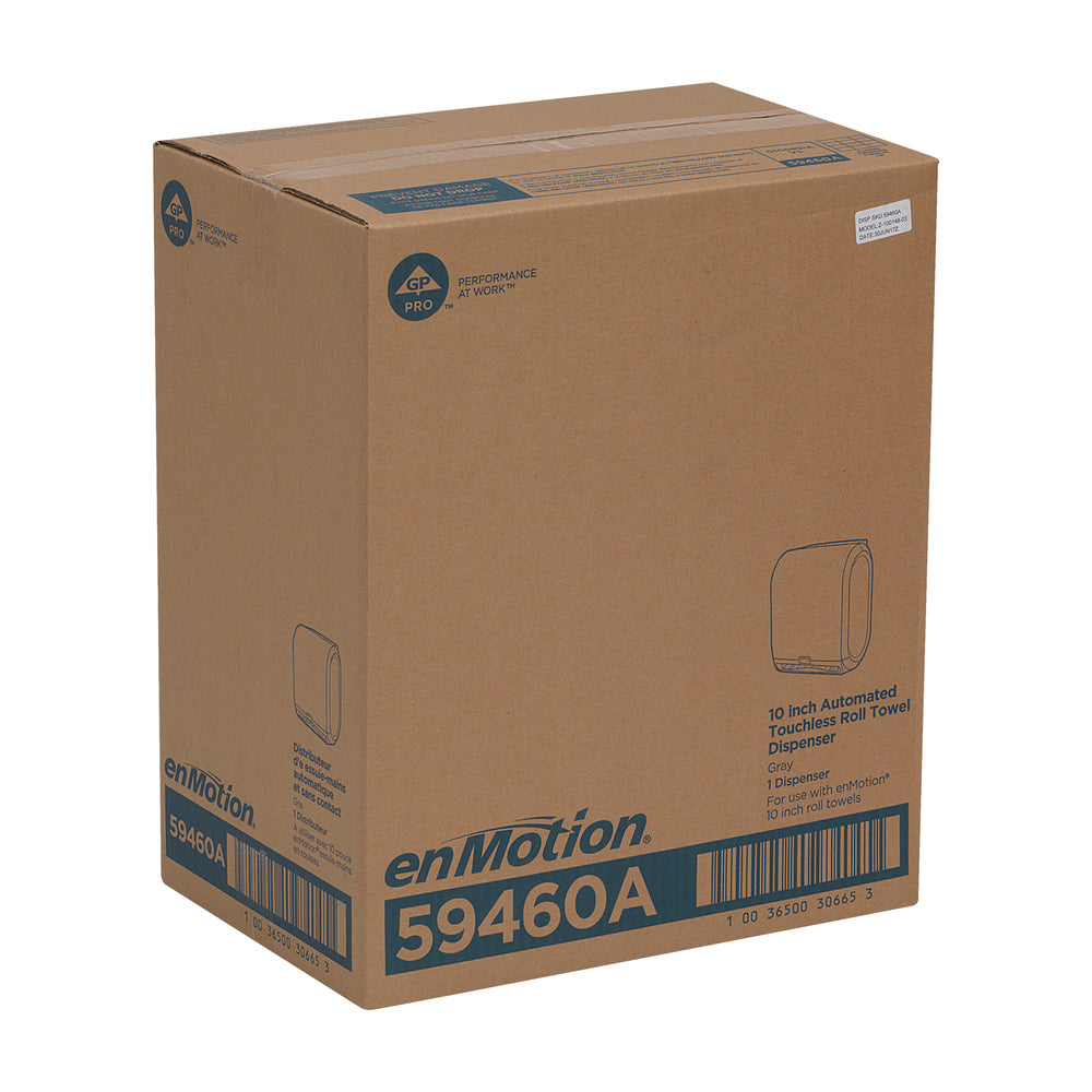 מתקן מגבות נייר אוטומטי ללא מגע 2 גלילים ENMOTION® 10 מאת GP PRO (ג'ורג'יה פסיפיק), אפור, מתקן אחד