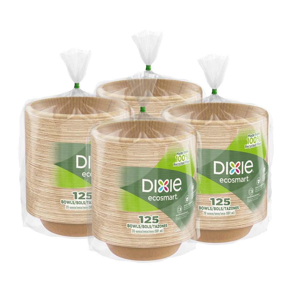 קערת דיקסי ECOSMART® מ- 100% סיבים ממוחזרים (20 OZ), 500 צלחות לכל מארז