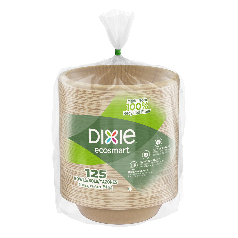 קערת דיקסי ECOSMART® מ- 100% סיבים ממוחזרים (20 OZ), 500 צלחות לכל מארז