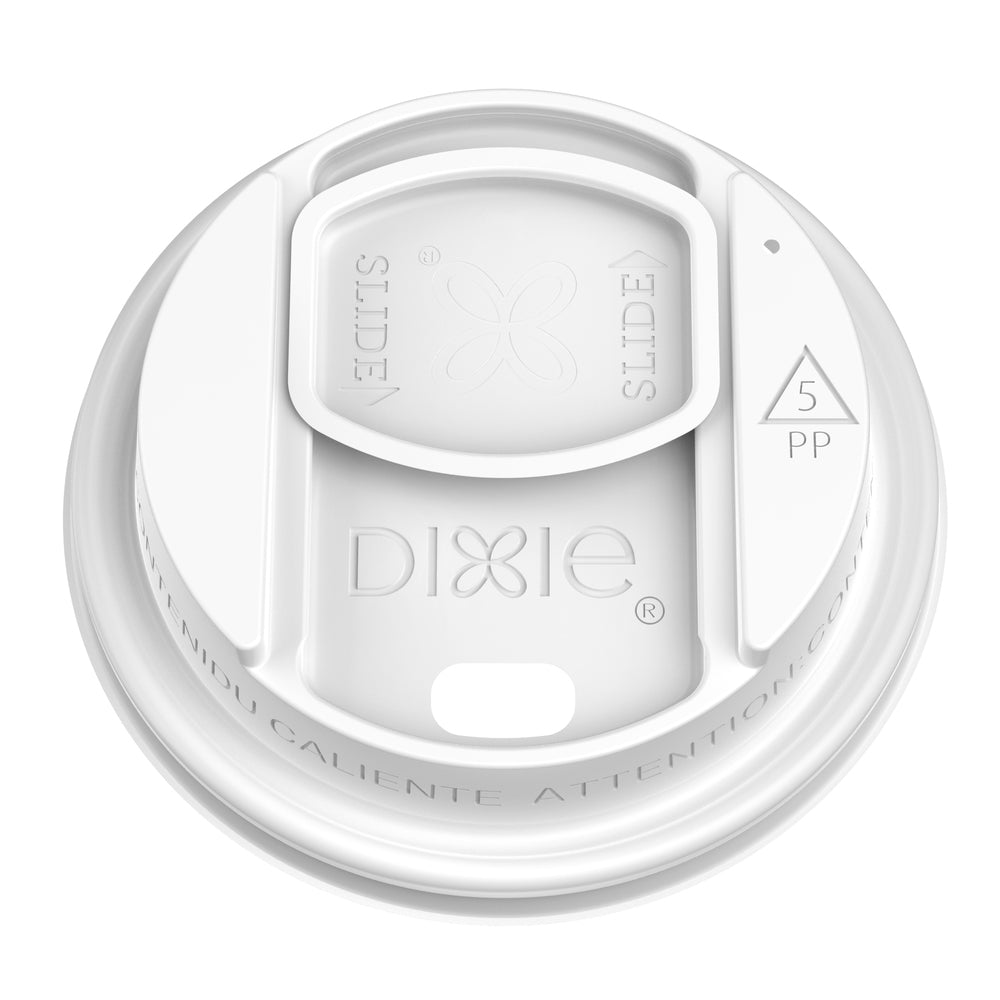 מכסי כוס הניתנים לסגירה DIXIE® מבית GP PRO (ג'ורג'יה פסיפיק) לבנים, 1,000 מכסים לכל מארז
