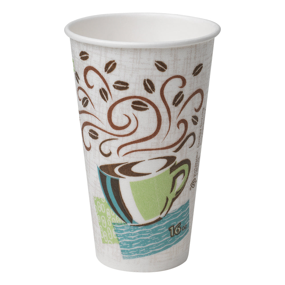 כוסות קפה חם מנייר מבודד DIXIE® PERFECTOUCH® 16 OZ מבית GP PRO (ג'ורג'יה פסיפיק), מתאימות למכסים גדולים, ערפל קפה, 500 כוסות לכל מארז, ( 20 שרוולים של 25 כוסות )