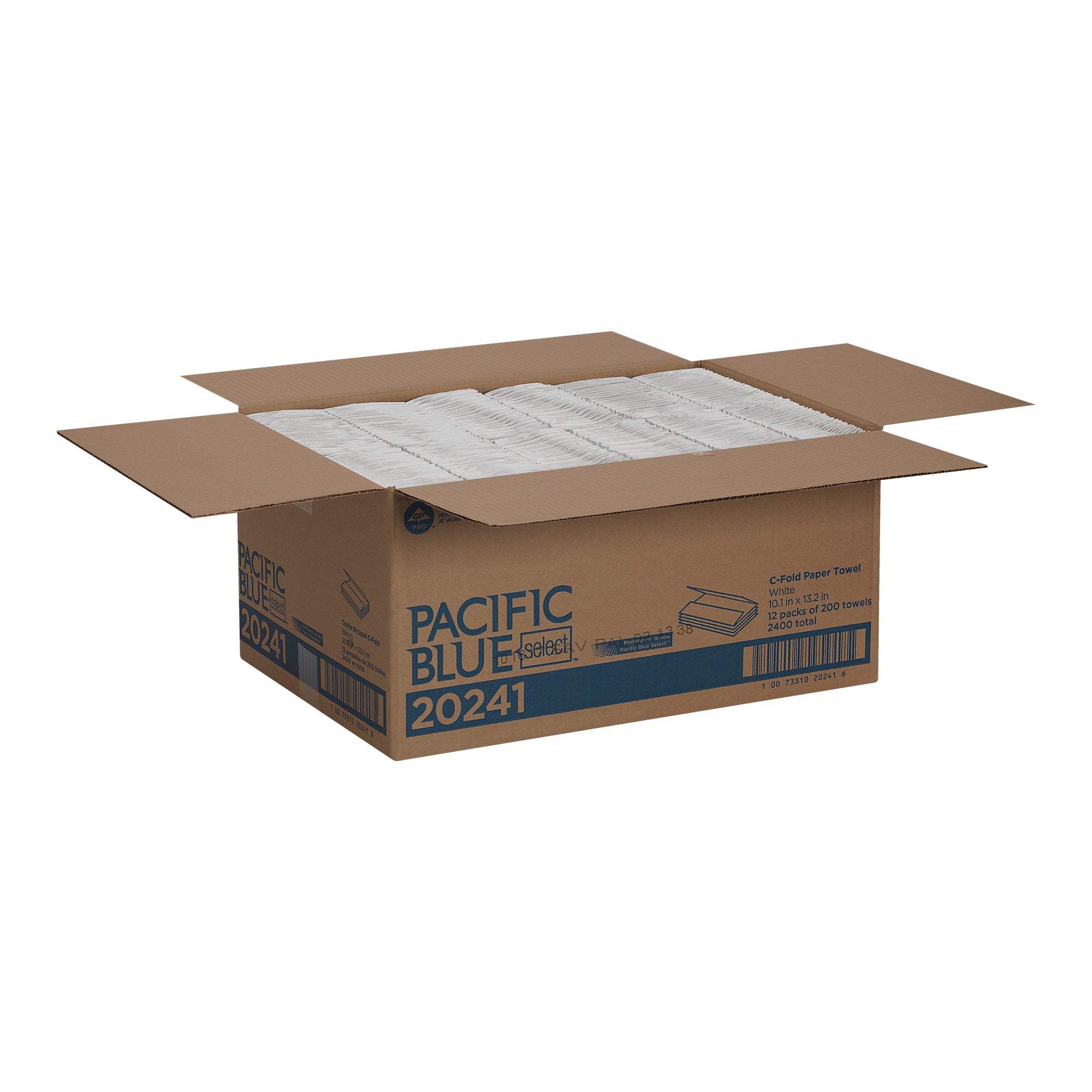 מגבות נייר בקיפול PACIFIC BLUE BASIC™ C , לבן, (12 חבילות של 200 גליונות סהכ 2400 גליונות)