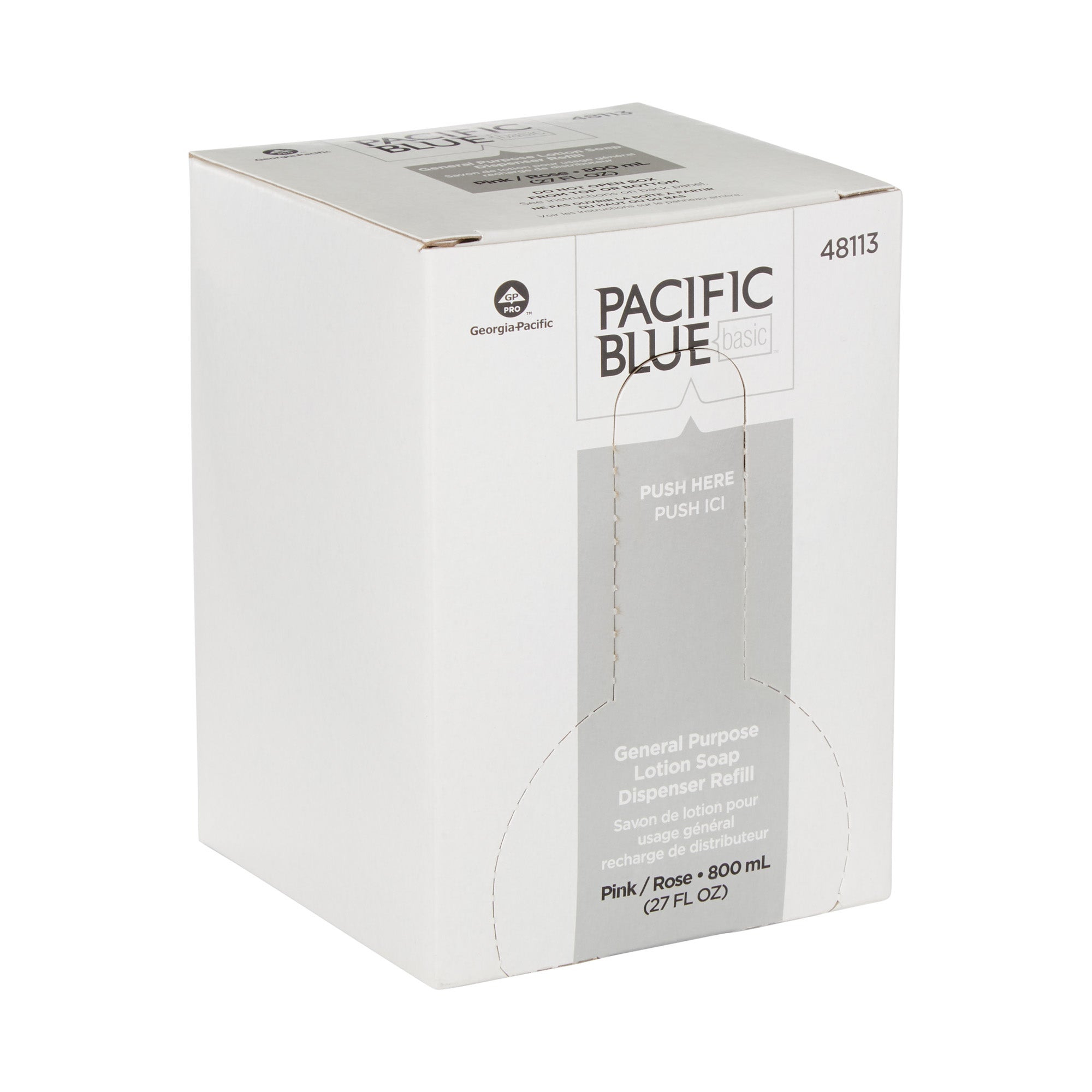 מילוי למתקן סבונים אישיים, סבון קרם לשימוש כללי PACIFIC BLUE BASIC™ מבית GP PRO (ג'ורג'יה פסיפיק), שקדים(12 מילויים של 800 mL סהכ 9,600 mL)