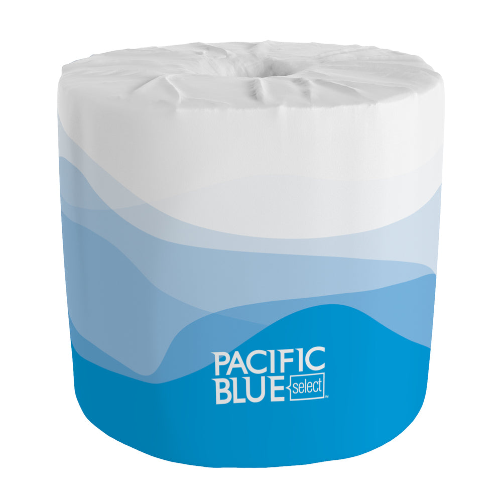 נייר טואלט דו-שכבתי מובלט בגליל רגיל PACIFIC BLUE SELECT™ מאת GP PRO (ג'ורג'יה פסיפיק), (80 גלילים של 55.78 מטר סהכ 4462.27 מטר) 44000 גליונות למארז