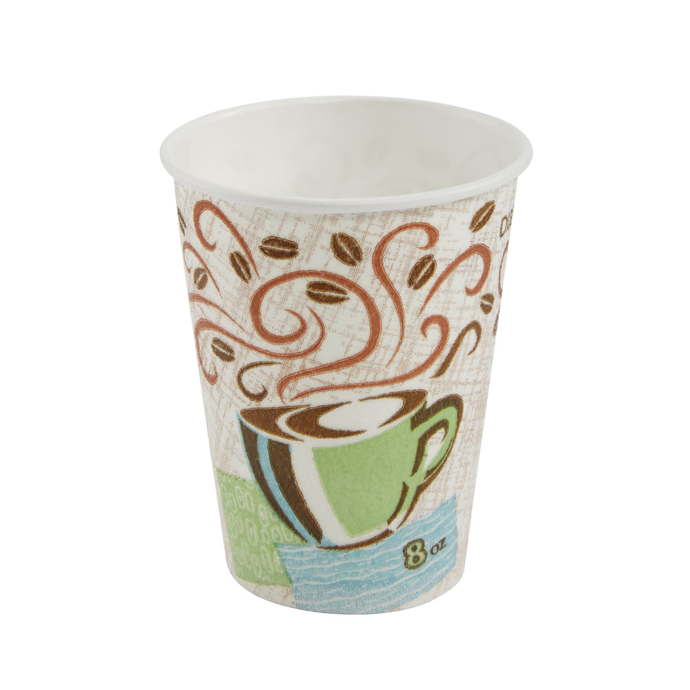 כוסות קפה חמות מנייר מבודד DIXIE® PERFECTOUCH® 8 OZ מבית GP PRO (ג'ורג'יה פסיפיק), מתאימות למכסים קטנים, ערפל קפה, 500 כוסות לכל מארז