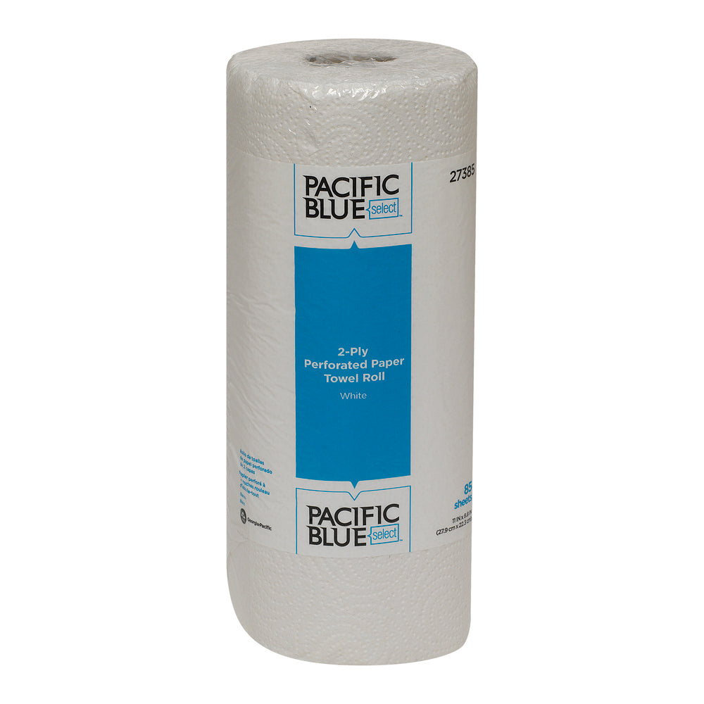 גליל מגבת נייר מחורר דו-שכבתי PACIFIC BLUE SELECT™, לבן, (30 גלילים של 19 מטרים סהכ 569.98 מטרים) 2,550 גליונות למארז