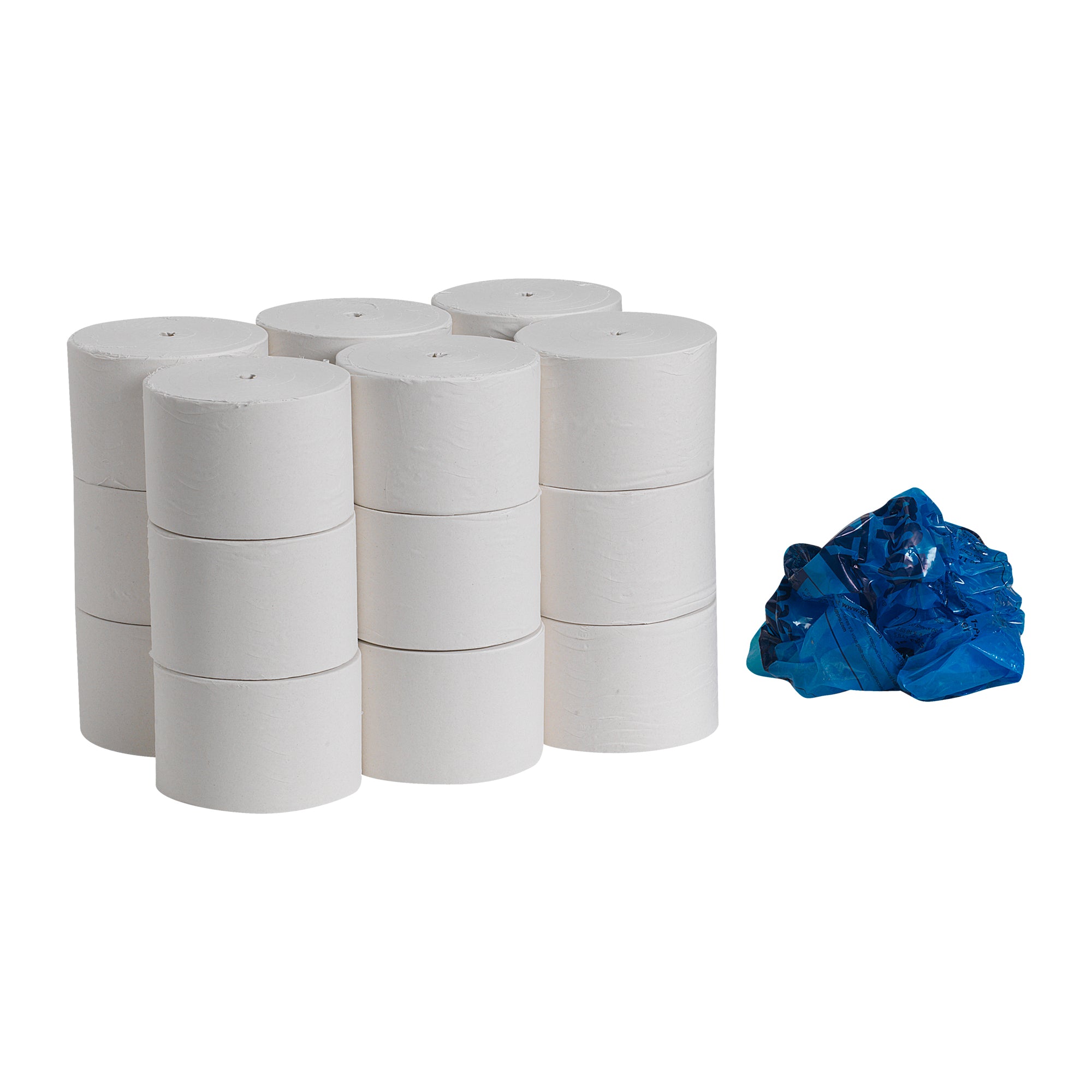 נייר טואלט ממוחזר חד שכבתי Compact® ללא ליבות, לבן, (18 גלילים של 304.80 מטרים סהכ 5486.40 מטרים) 54,000 גליונות למארז