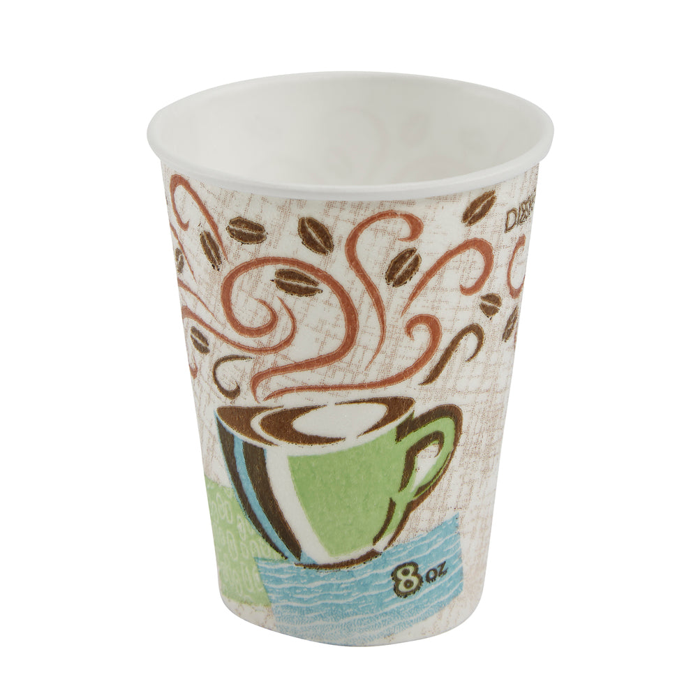 כוסות קפה חם מנייר מבודד DIXIE® PERFECTOUCH® 8 OZ מבית GP PRO (ג'ורג'יה פסיפיק), מתאים למכסים קטנים, ערפל קפה, 1,000 כוסות למארז