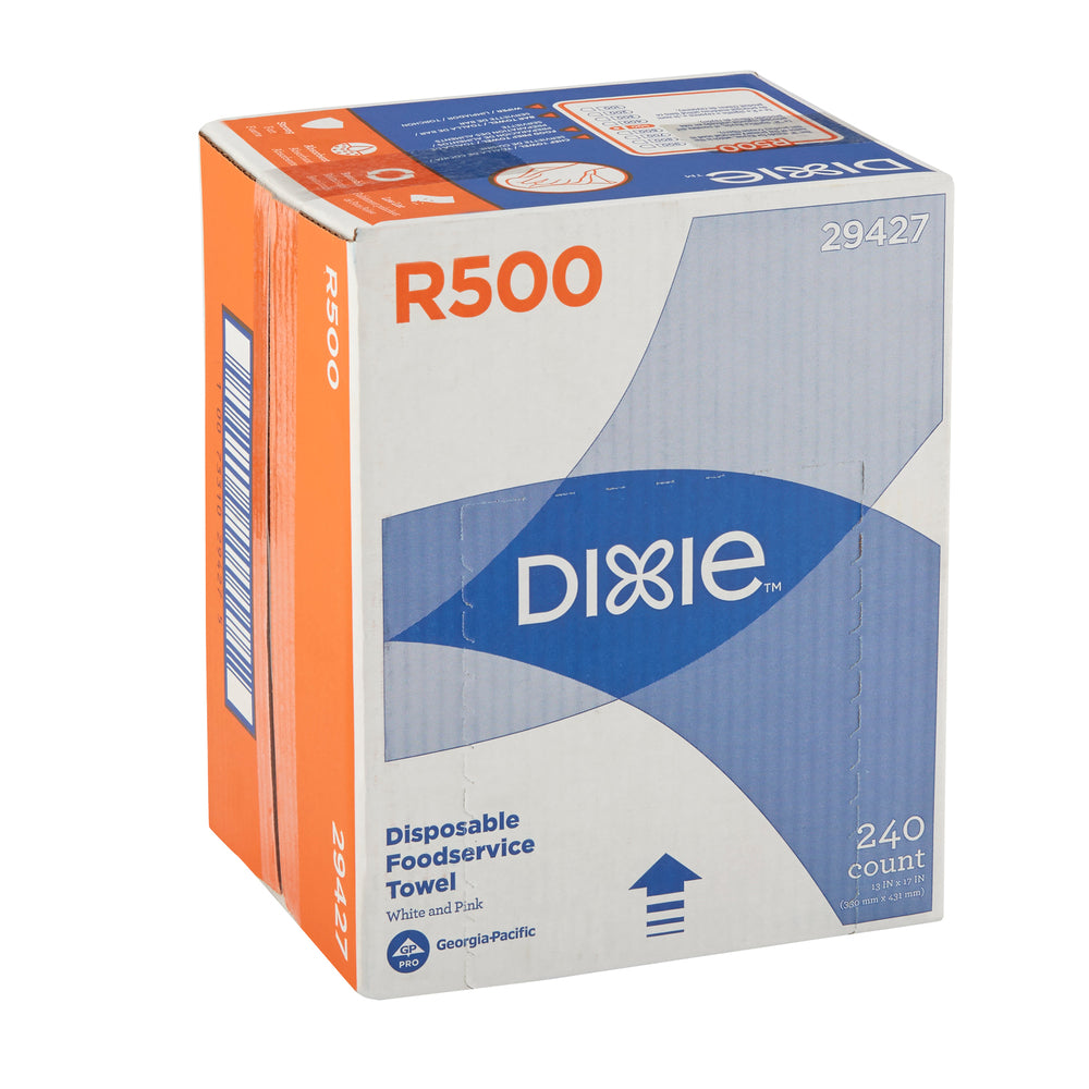 מגבות שירות מזון חד פעמיות DIXIE® R500 מאת GP PRO (ג'ורג'יה פסיפיק), לבן וורוד, 240 מגבות בקופסה