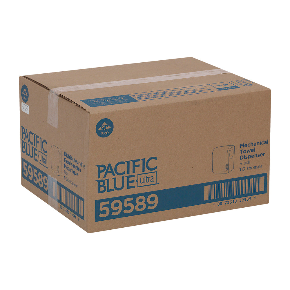 מתקן מגבות נייר מכני בעל קיבולת גבוהה מסדרת Pacific Blue Ultra™ מבית GP PRO (ג'ורג'יה פסיפיק), שחור, מתקן אחד