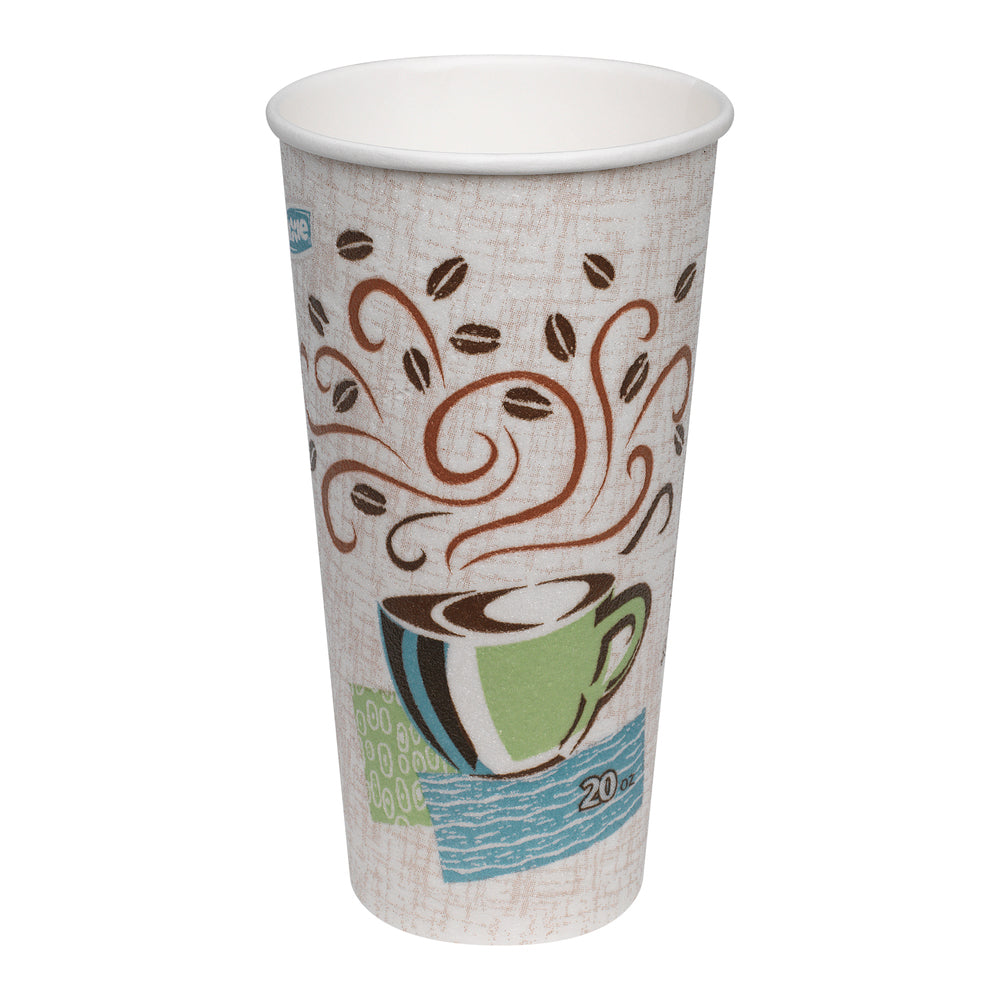 כוסות קפה חמות מנייר מבודדות DIXIE® PERFECTOUCH® 20 OZ מבית GP PRO (ג'ורג'יה פסיפיק), מתאימות למכסים גדולים, ערפל קפה, 500 כוסות לכל מארז