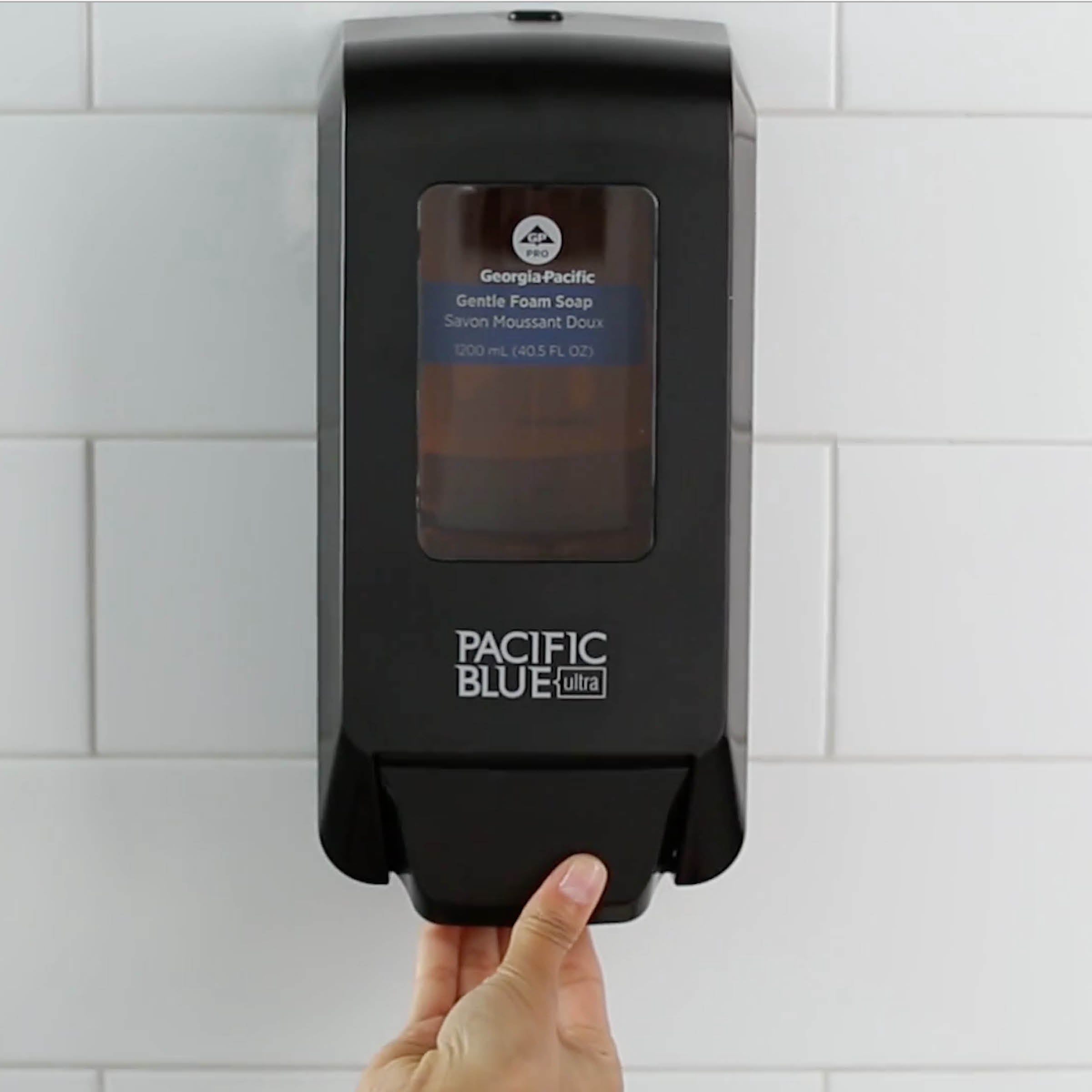 מתקן ידני המותקן על הקיר PACIFIC BLUE ULTRA™ לסבון ידיים מוקצף וחיטוי ידיים, שחור