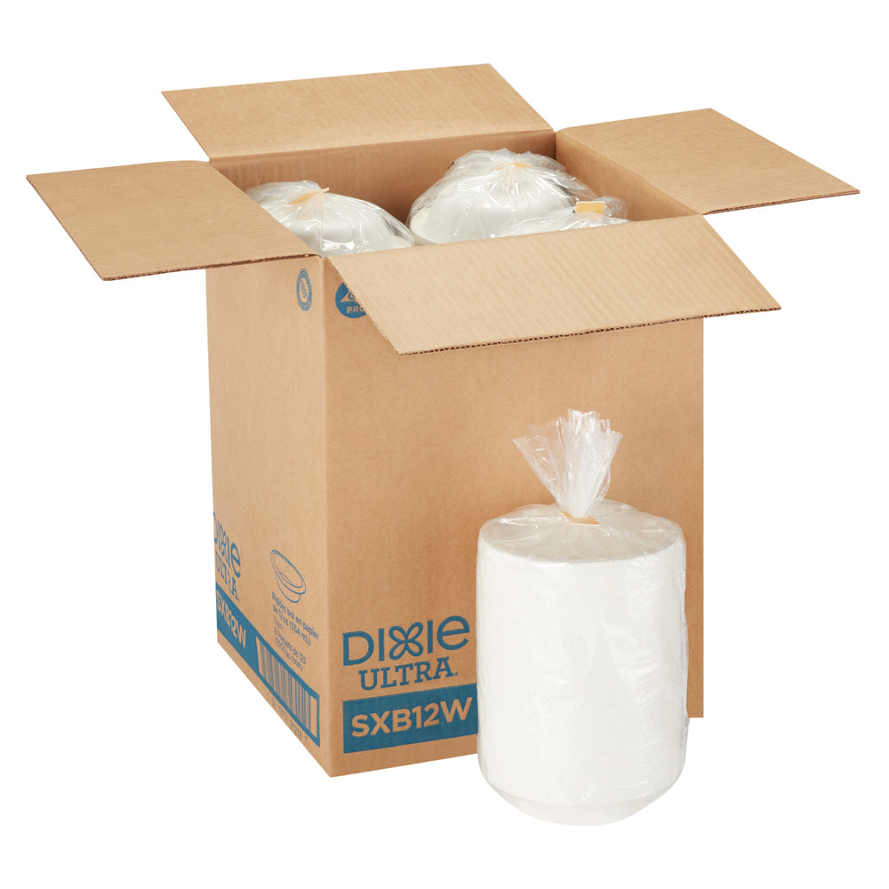 קערות נייר עבות במיוחד DIXIE ULTRA® (12 OZ) מבית GP PRO (ג'ורג'יה פסיפיק), לבן, 1,000 קערות לכל מארז
