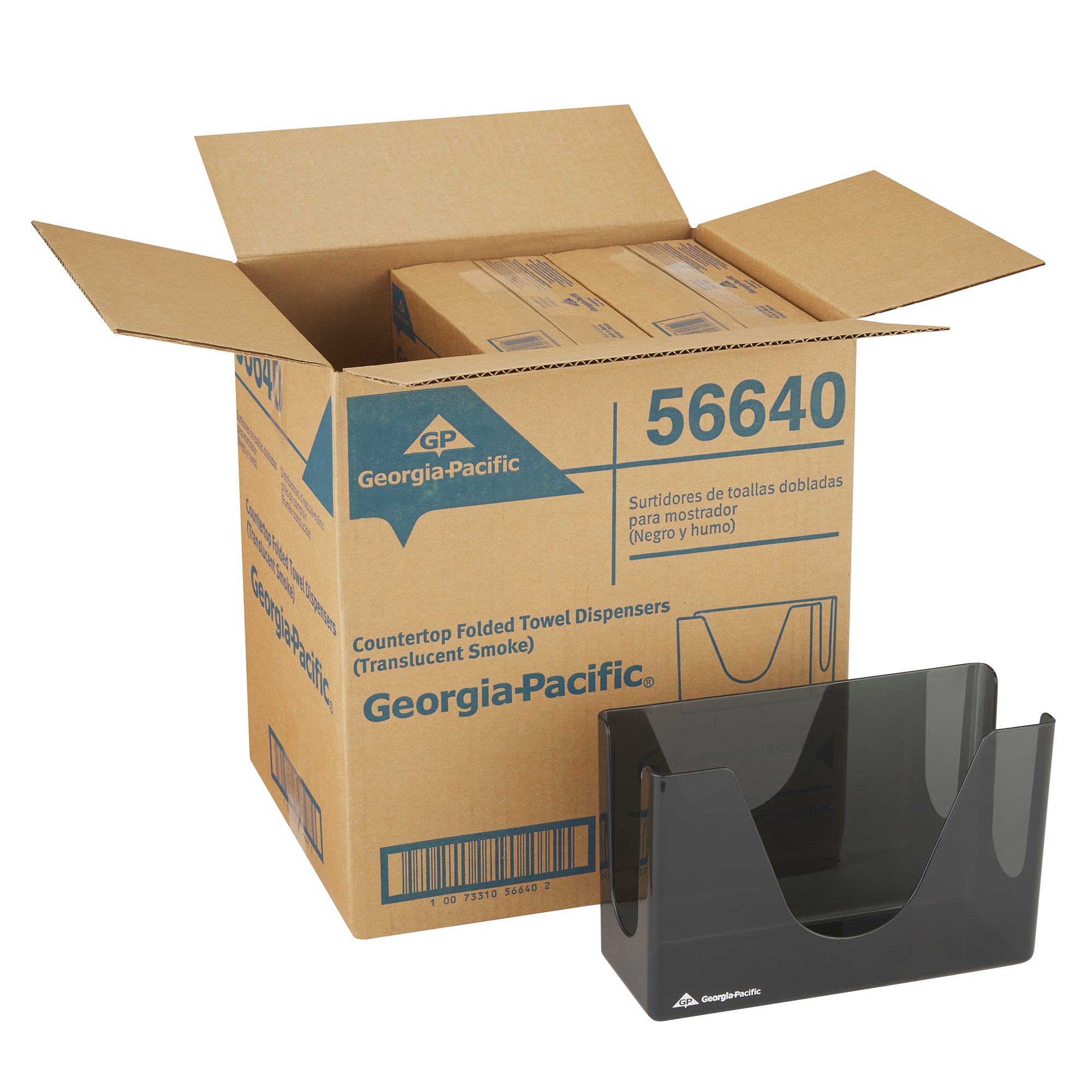 מתקן מגבות נייר מקופלות C-FOLD/M  לשיש מאת GP PRO (ג'ורג'יה-פסיפיק), עשן, 6 מכשירים לכל מארז
