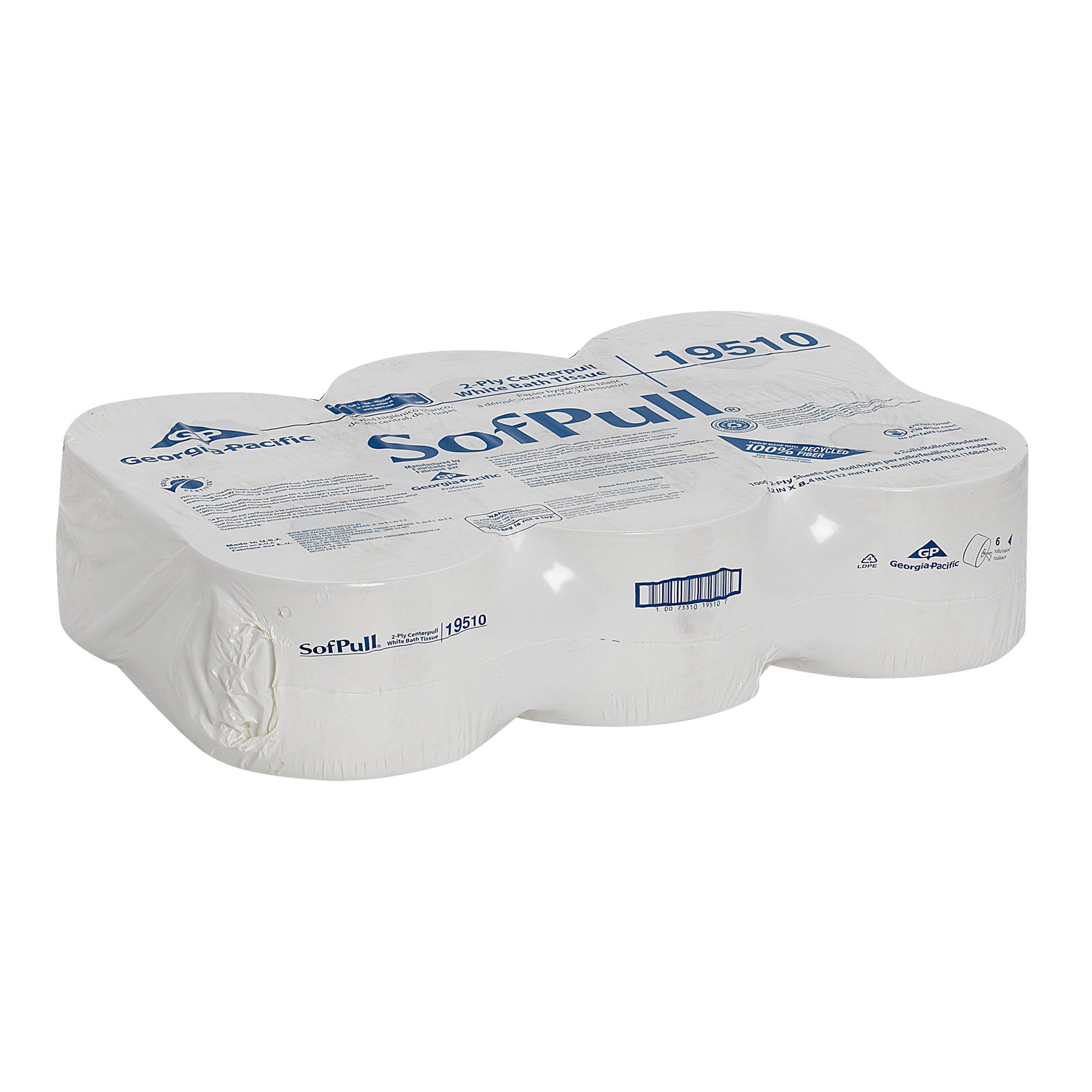 נייר טואלט בעלת קיבולת גבוהה דו-שכבתית SOFPULL® CENTERPULL מבית GP PRO (ג'ורג'יה פסיפיק), לבן, (6 גלילים של 213.36 מטרים סהכ 1280.16 מטרים) 6,000 גליונות למארז