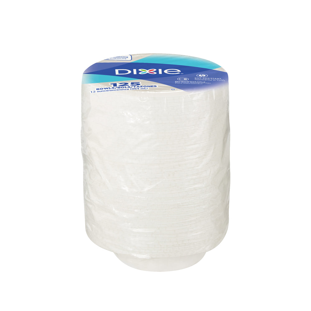 קערות נייר עבות (12 OZ) DIXIE® מבית GP PRO (ג'ורג'יה פסיפיק), לבן, (4 חבילות של 125 קערות סהכ 500 קערות)