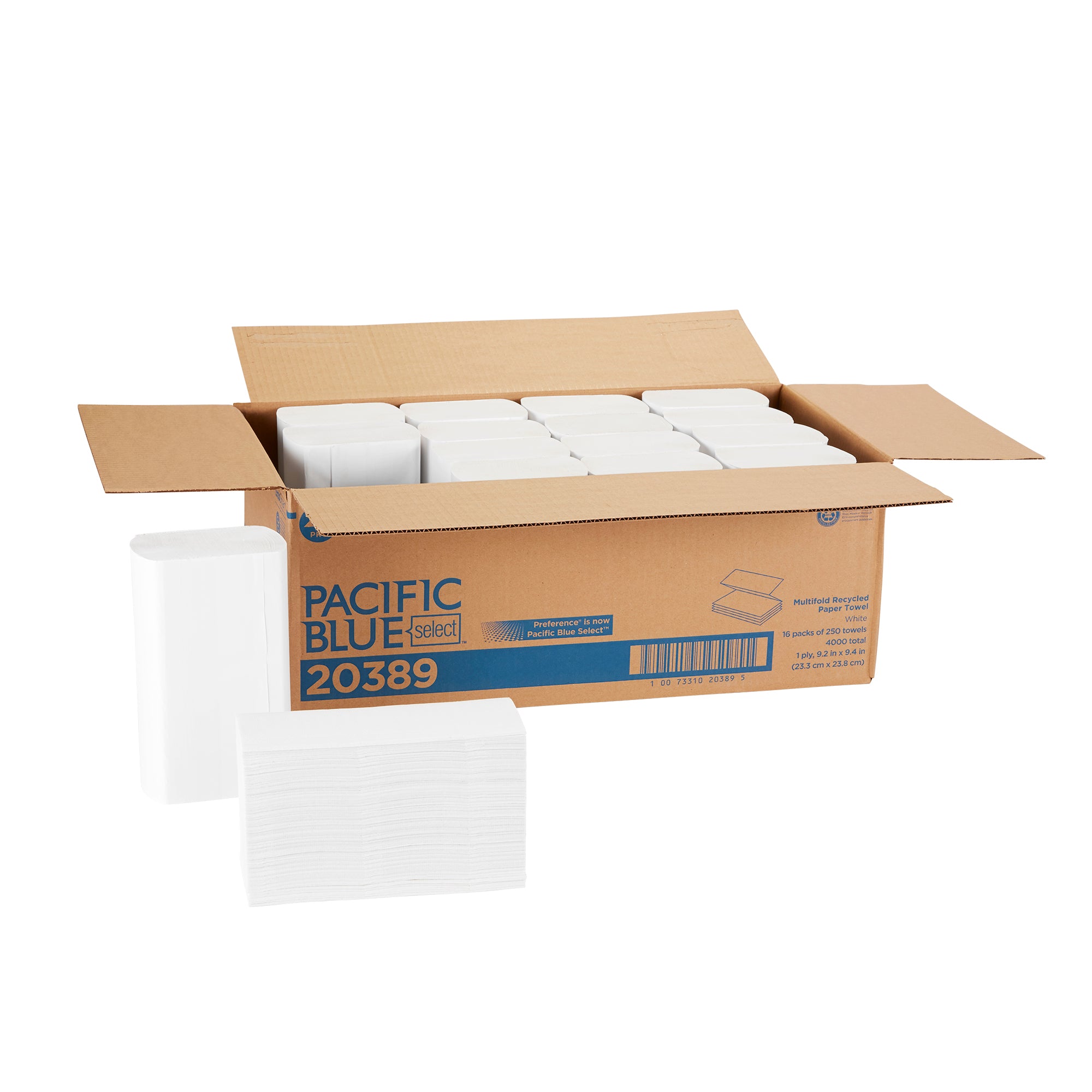 PACIFIC BLUE BASIC™ מגבות נייר איכותיות מרובות שכבות מבית GP PRO, לבן, 4,000 מגבות לכל מארז