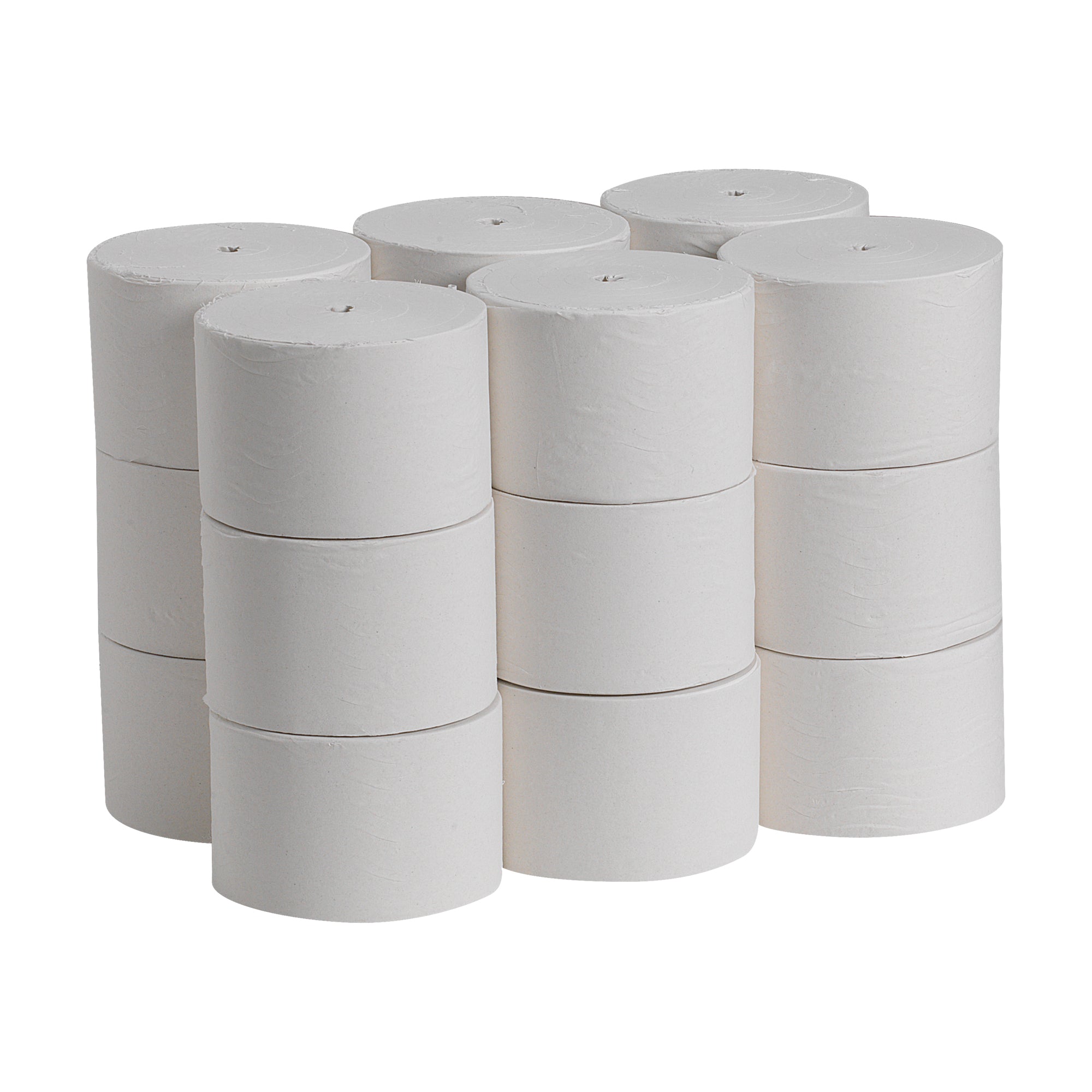 נייר טואלט ממוחזר חד שכבתי Compact® ללא ליבות, לבן, (18 גלילים של 304.80 מטרים סהכ 5486.40 מטרים) 54,000 גליונות למארז