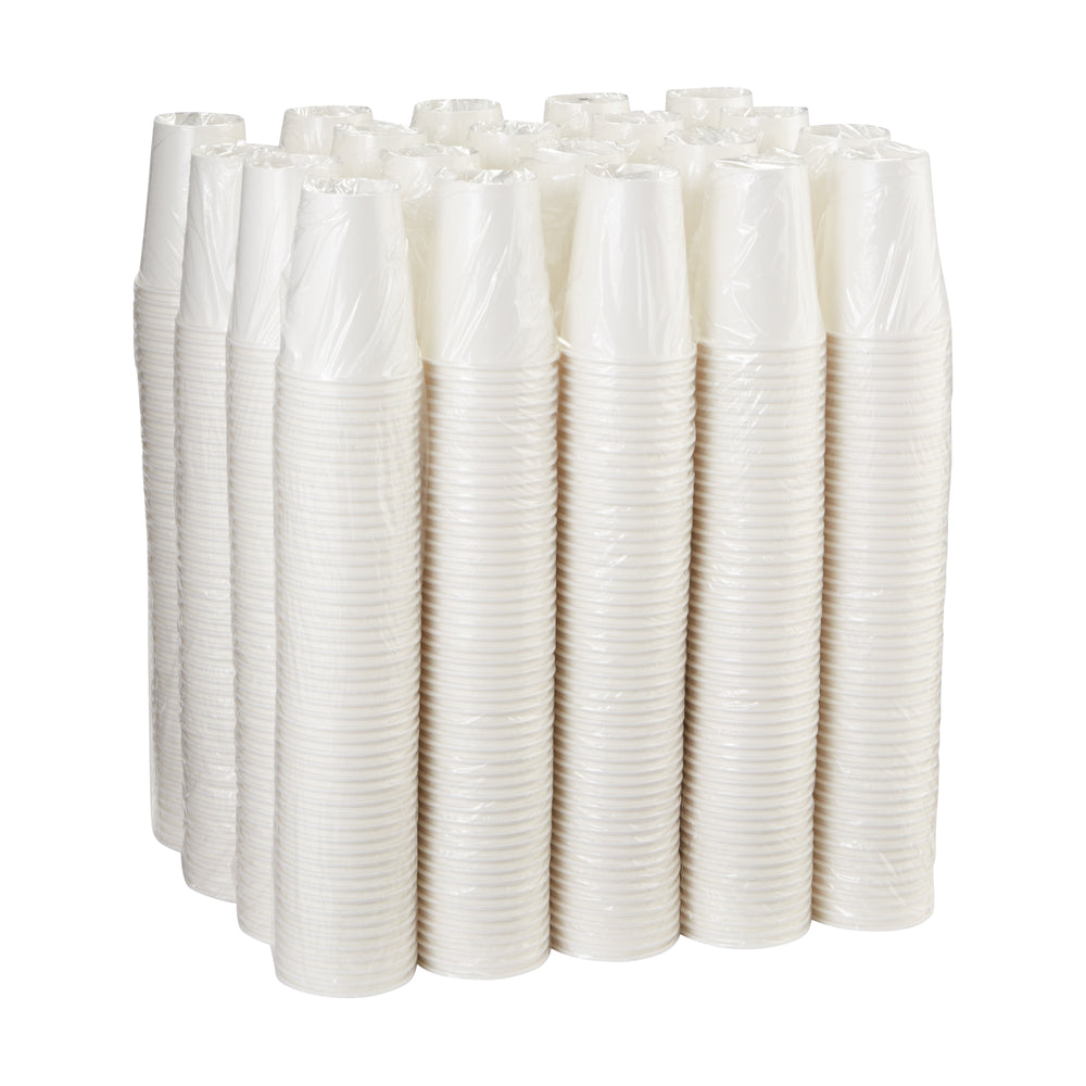 כוסות נייר חמות DIXIE® 12 OZ מבית GP PRO (ג'ורג'יה פסיפיק), מתאימות למכסים גדולים, לבן, 1,000 כוסות לכל מארז, ( 20 שרוולים של 50 כוסות )