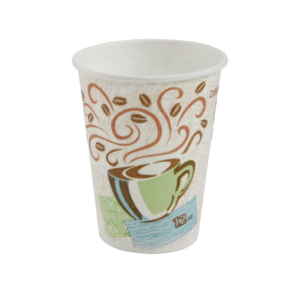 כוסות קפה חם מנייר מבודד DIXIE® PERFECTOUCH® 12 OZ מבית GP PRO (ג'ורג'יה פסיפיק), מתאימות למכסים גדולים, ערפל קפה, 1,000 כוסות/מארז