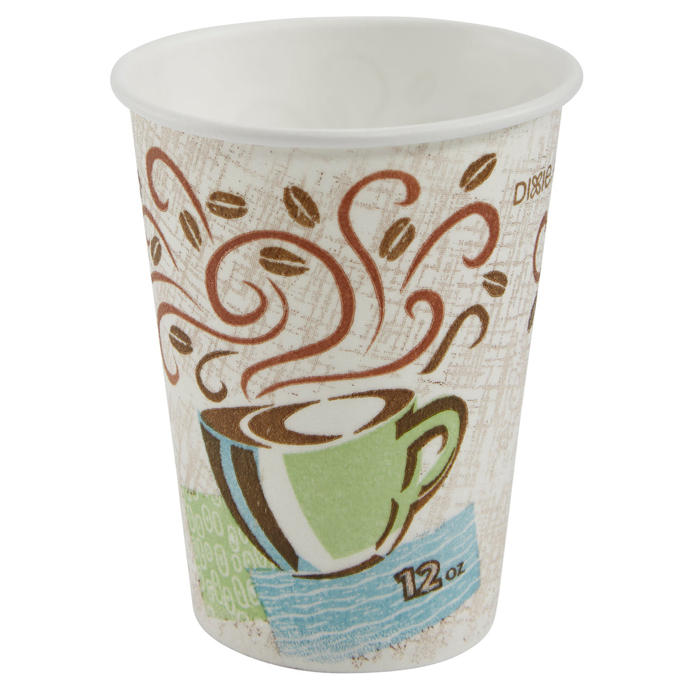 כוסות קפה חם מנייר מבודד DIXIE® PERFECTOUCH® 12 OZ מבית GP PRO (ג'ורג'יה פסיפיק), מתאימות למכסים גדולים, ערפל קפה, 500 כוסות לכל מארז