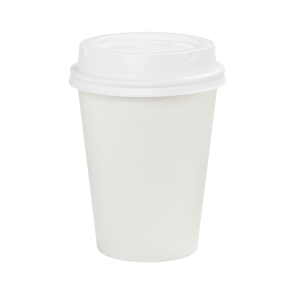כוסות חמות מנייר DIXIE® 8 OZ מבית GP PRO (ג'ורג'יה פסיפיק), מתאימות למכסים קטנים, לבן, 1,000 כוסות לכל מארז, ( 20 שרוולים של 50 כוסות )