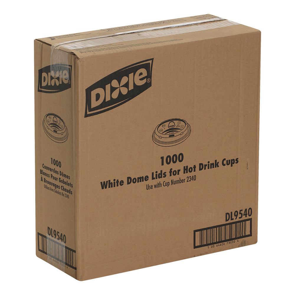 מכסי כוס חמה מפלסטיק DIXIE® DOME מבית GP PRO (ג'ורג'יה-פסיפיק), בינוניים, לבנים, 1,000 מכסים לכל מארז