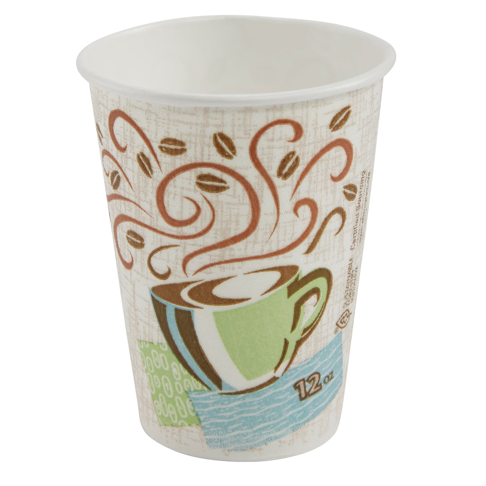 כוסות קפה חם מנייר מבודד DIXIE® PERFECTOUCH® 12 OZ מבית GP PRO (ג'ורג'יה פסיפיק), מתאימות למכסים גדולים, ערפל קפה, 960 כוסות לכל מארז