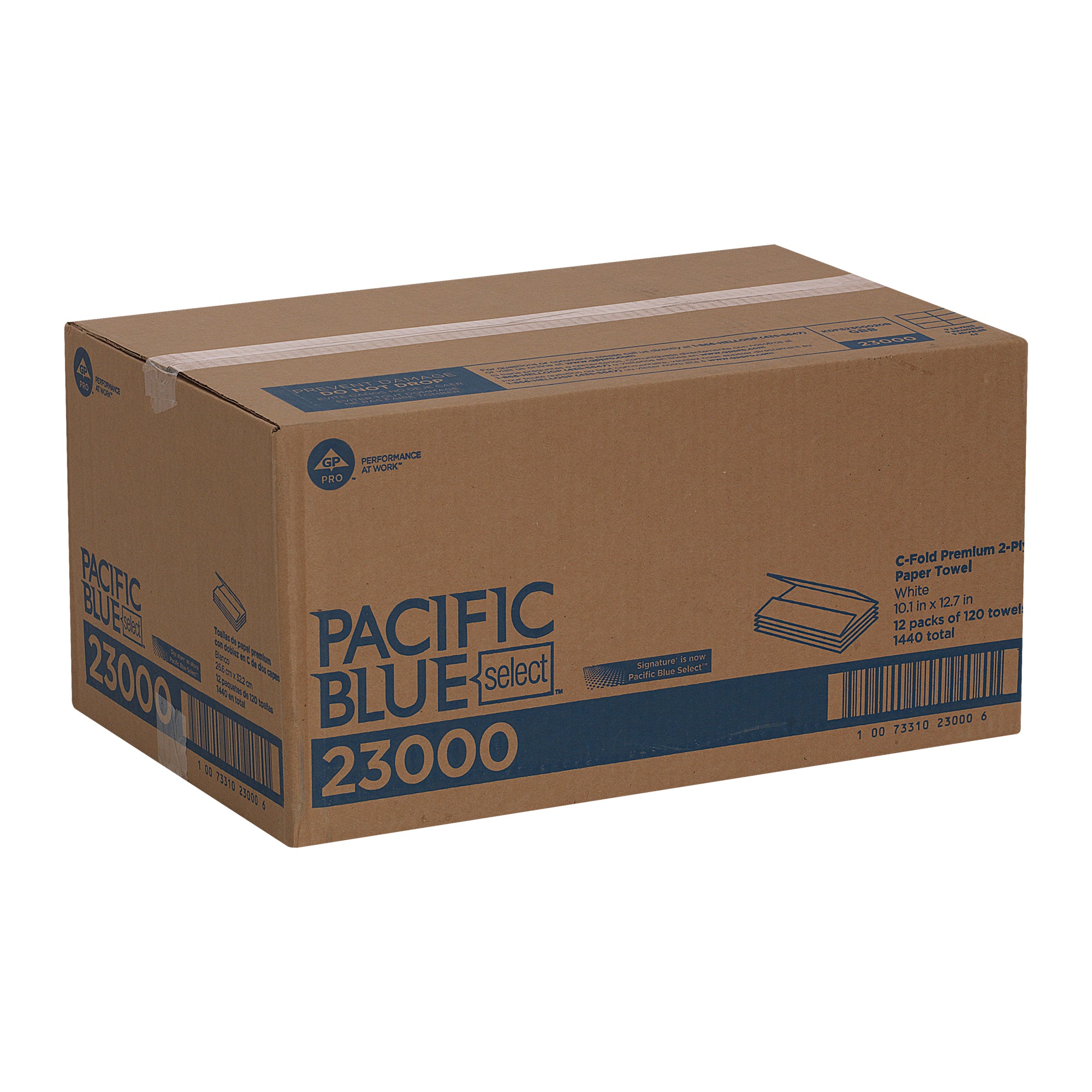 מגבות נייר PACIFIC BLUE BASIC™ פרימיום שתי שכבות בקיפול C מבית GP PRO, לבן, 1,440 מגבות לכל מארז