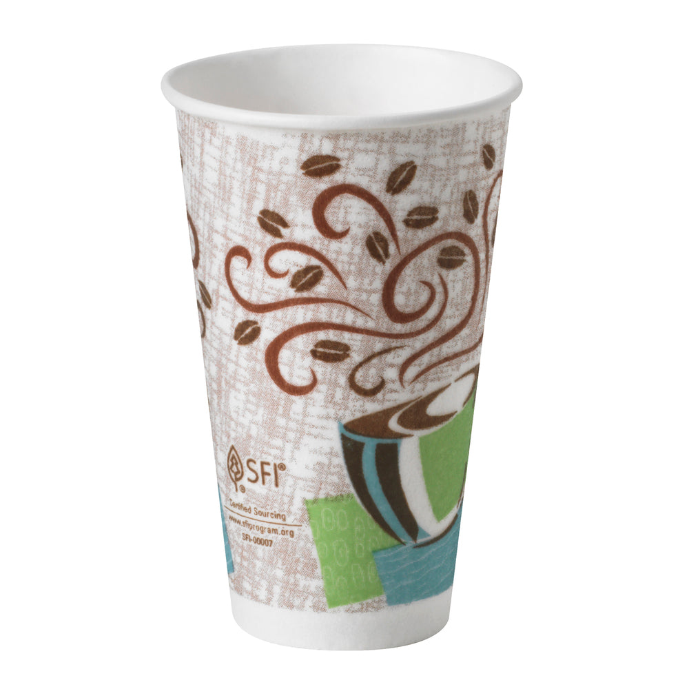 כוסות קפה חם מנייר מבודד DIXIE® PERFECTOUCH® 16OZ מבית GP PRO (ג'ורג'יה פסיפיק), מתאימות למכסים גדולים, ערפל קפה, 1,000 כוסות/מארז
